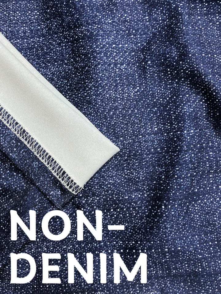 Plus-size Women's capri Leggings in Imitation Denim Pattern for Fashionable and Casual Wear High Stretchability for Active Short