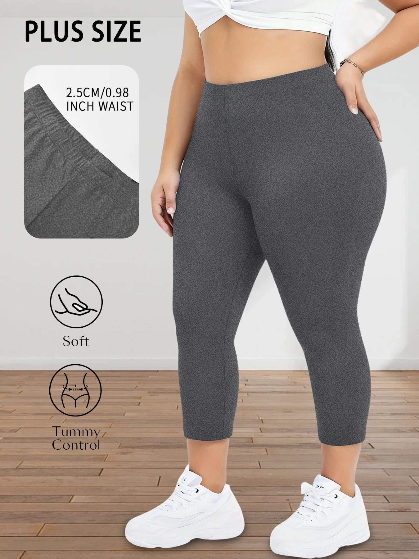 Plus Size Super Soft capri pants For Women No See Through Workout Running Yoga Athletic Leggings Running