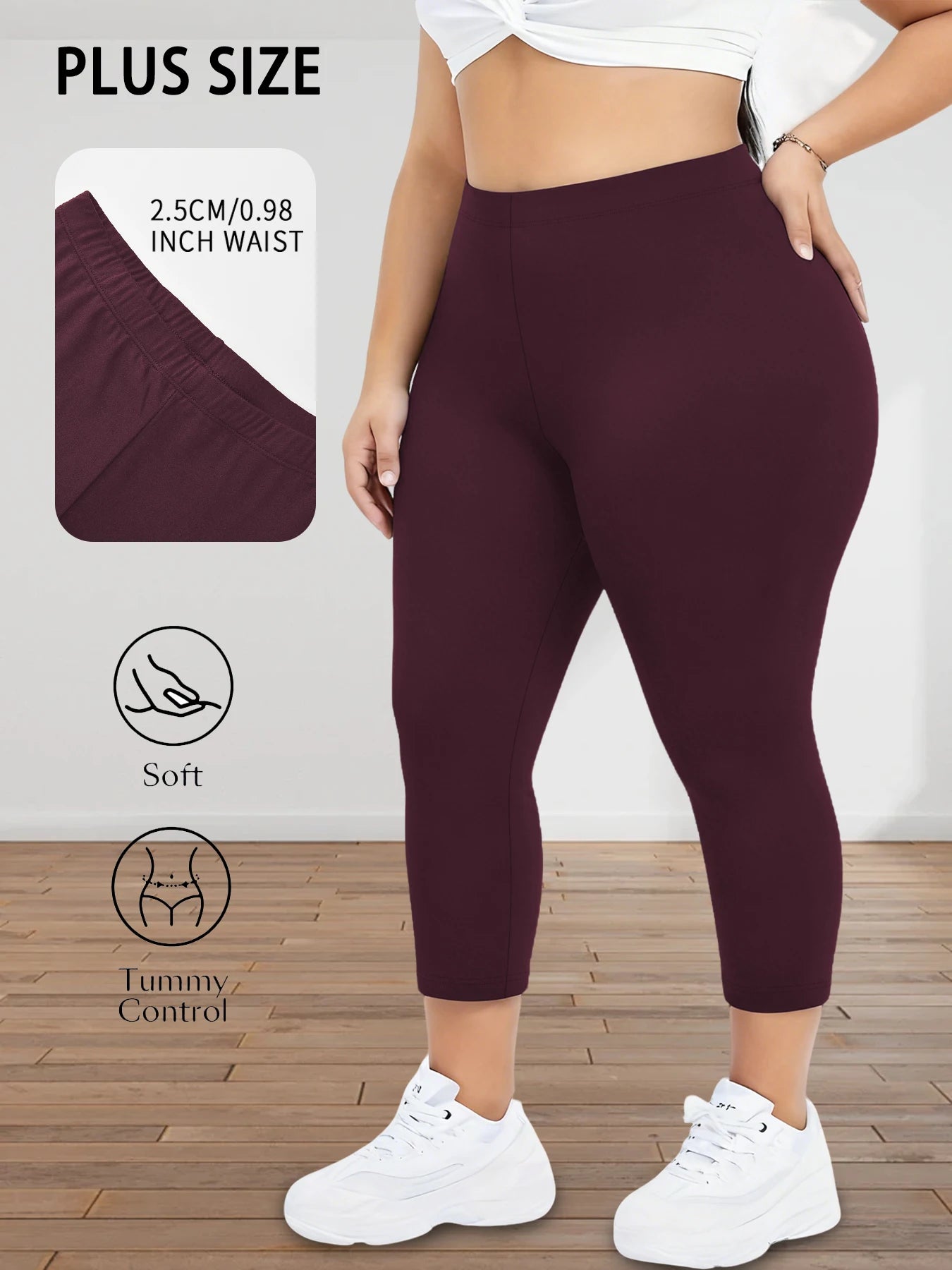 Plus Size Super Soft capri pants For Women No See Through Workout Running Yoga Athletic Leggings Running