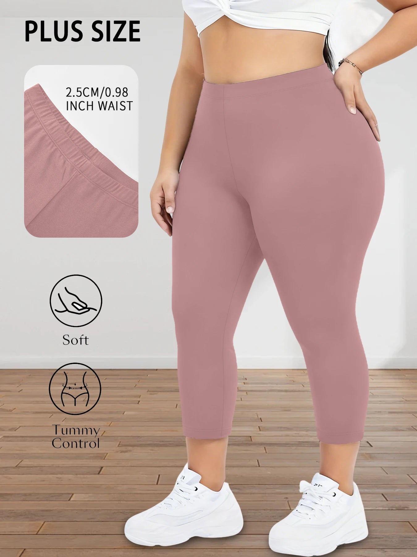Plus Size Super Soft capri pants For Women No See Through Workout Running Yoga Athletic Leggings Running