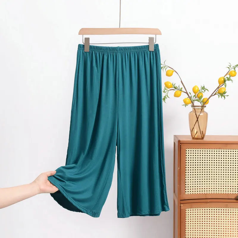 Plus size XL to 8XL Women's Modal pant calf-length summer Capri Pants wide leg pants short pants casual homewear