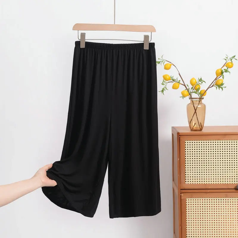 Plus size XL to 8XL Women's Modal pant calf-length summer Capri Pants wide leg pants short pants casual homewear