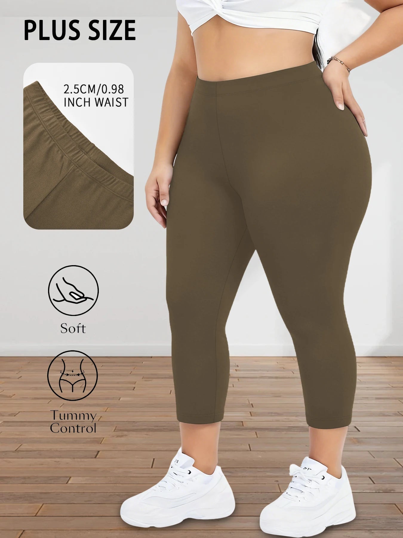 Plus Size Super Soft capri pants For Women No See Through Workout Running Yoga Athletic Leggings Running