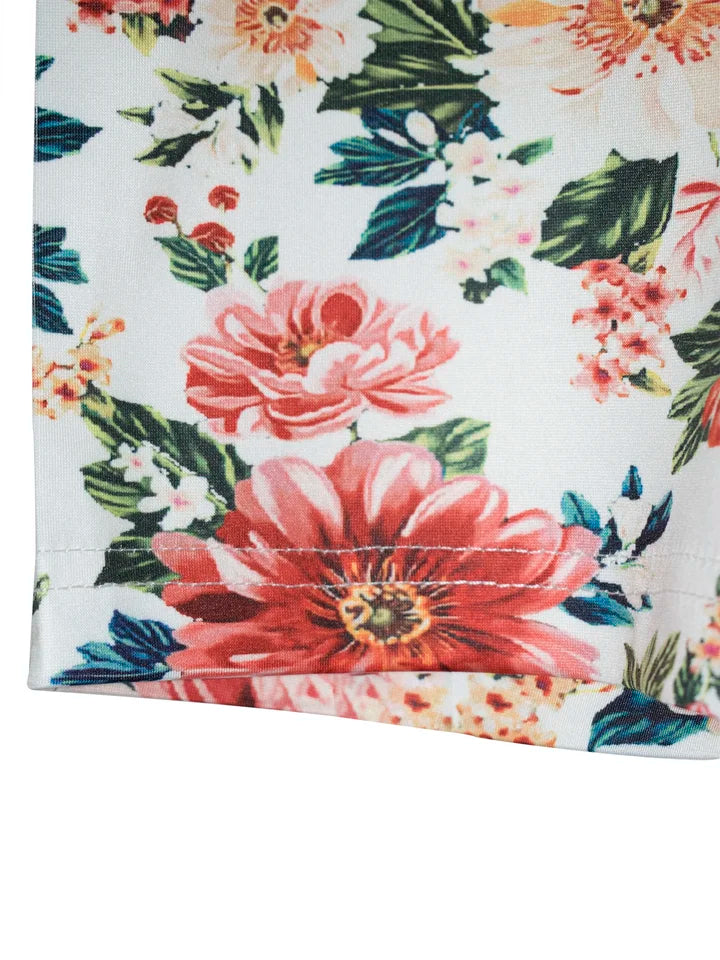 Plus Size Women's Capri Leggings Retro Floral Pattern Comfortable High-Stretch Mid-Length Knit Pants Fashionable and Casual