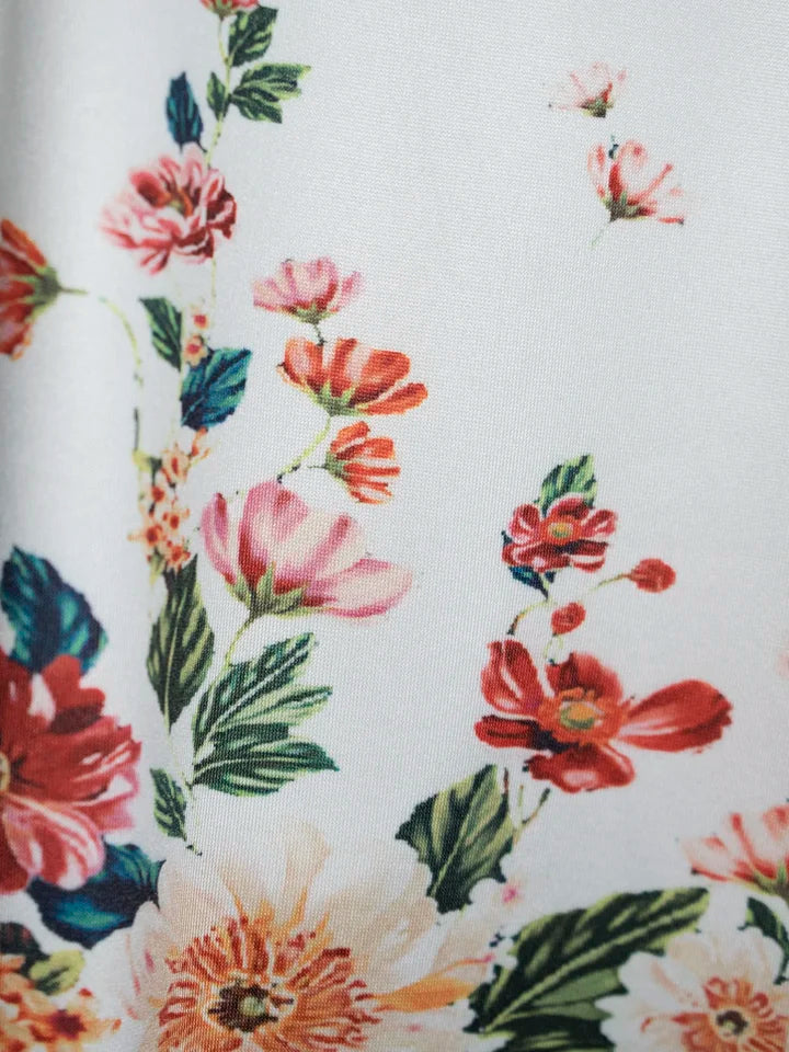 Plus Size Women's Capri Leggings Retro Floral Pattern Comfortable High-Stretch Mid-Length Knit Pants Fashionable and Casual