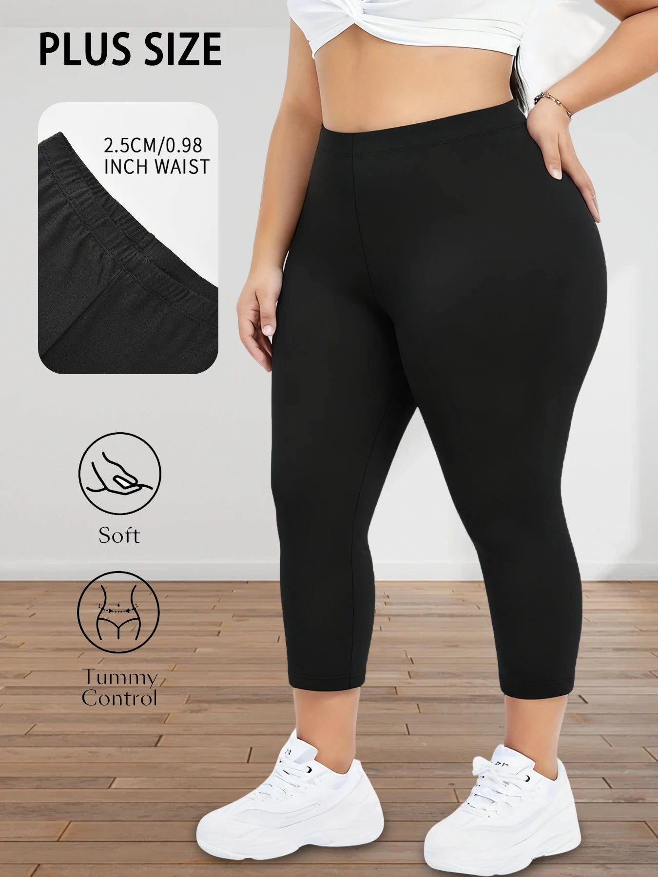 Plus Size Super Soft capri pants For Women No See Through Workout Running Yoga Athletic Leggings Running